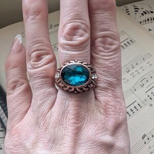 Copper Teal Gemstone Ring